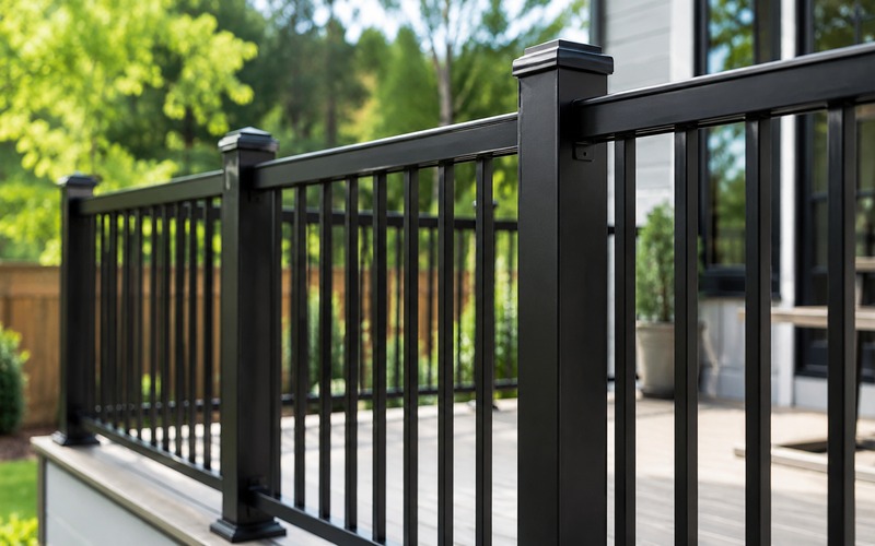 Aluminum railing on multi-level deck &mdash; Niagara Region